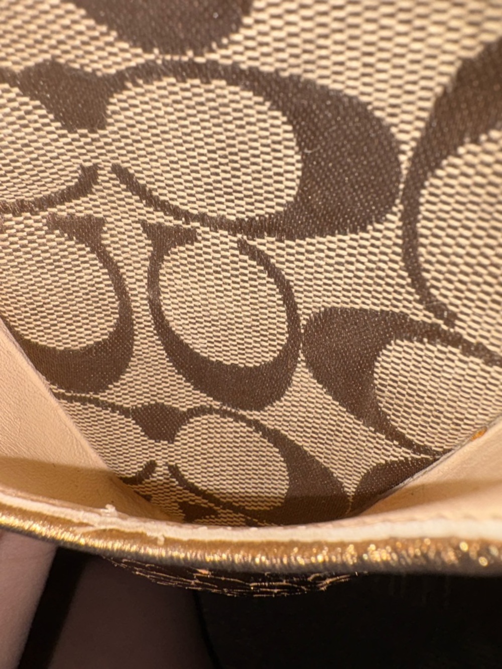Coach Ireland Crackled Gold Leather Slingback Platform Wedge Espadrille Karisa 8 - Picture 12 of 12